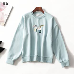 247648 冬卫衣 女加绒中长款长袖套头.M