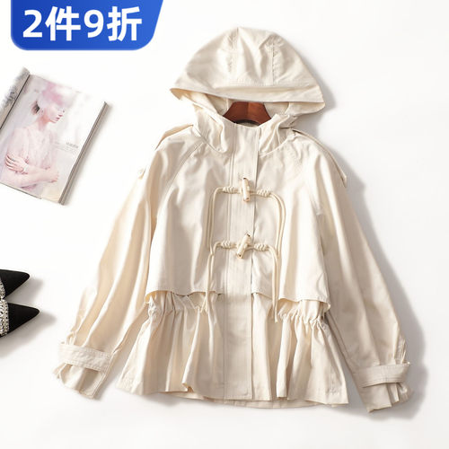 412644 秋风衣 女中长款长袖拉链.S.M.L