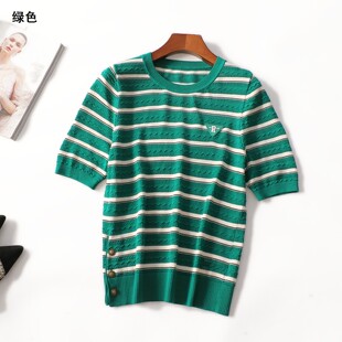 414702推荐高品质女装精品莱赛尔天然亲肤夏中长款五分袖针织衫