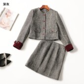 口袋无扣 外套半身裙套装 次品 245109