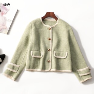 长袖 女短款 单排扣清仓 冬双面呢大衣 247712