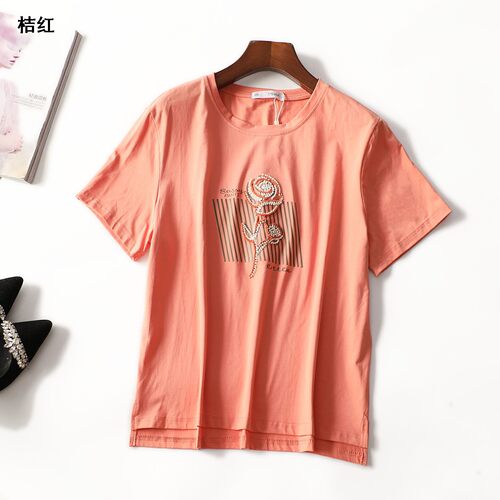 249019 夏T恤 女中长款短袖套头.XL.2XL.3XL.4XL