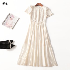 411939 夏连衣裙 女加长款短袖.S.M.L