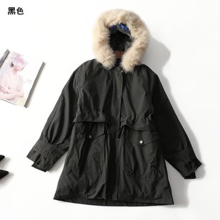 长袖 女免毛内胆中长款 拉链 冬派克服 247940