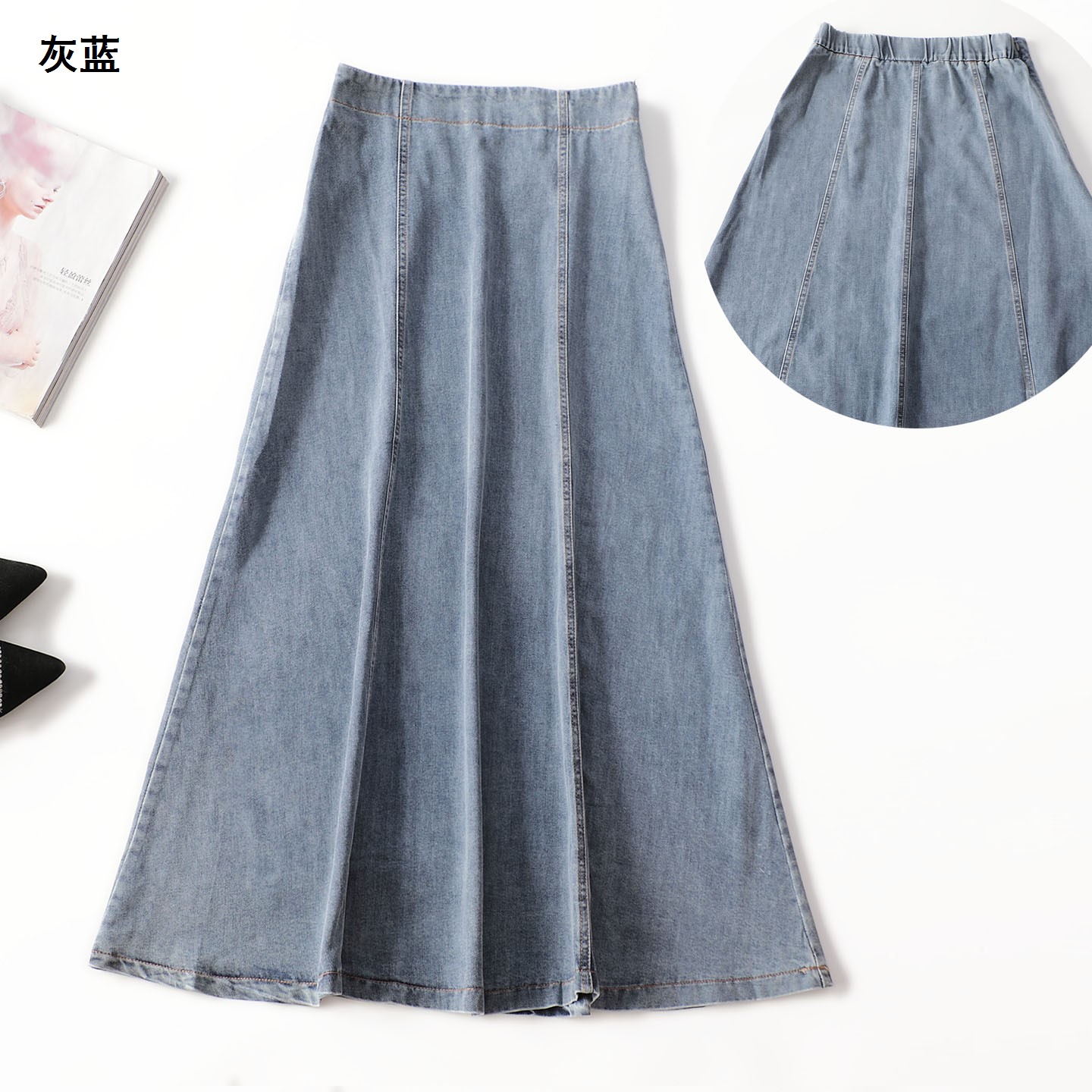 411614 夏半身裙 女牛仔加长