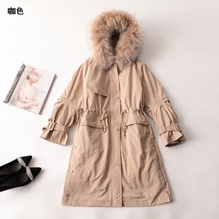 236184 冬羽绒服 深圳女长款九分袖连帽.M.L