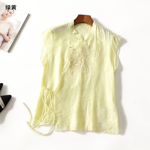 414168 夏上衣 女短款短袖单排扣.M.L.XL