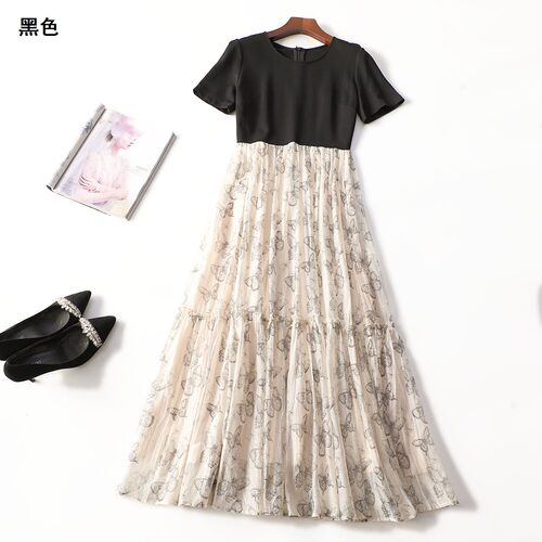 249083 夏连衣裙 深圳女加长款短袖套头.S.M.XL.2XL