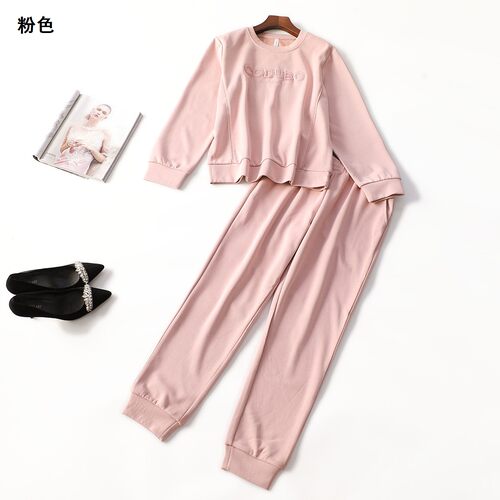 249942 秋卫衣裤子套装 女长款长袖套头.M.XL.2XL.4XL.3XL