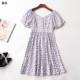 女印花短袖 236735 夏连衣裙 V领