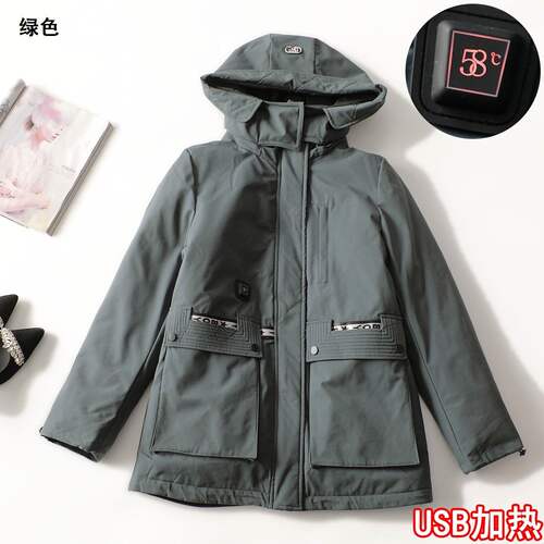 247698 冬羽绒服 女中长款长袖拉链.S.M.L
