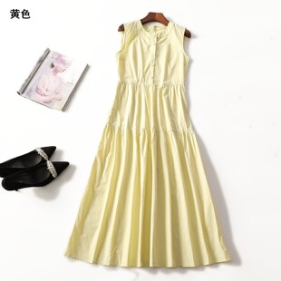 248298超值精品女装 连衣裙 气质女人味清新棉质背心裙夏长裙无袖