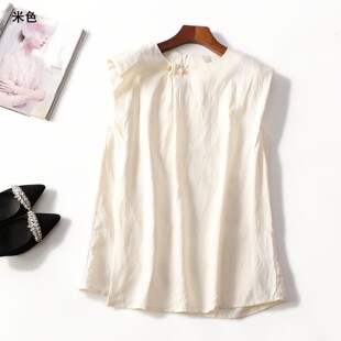 248295超值女装精品洋气百搭夏季薄款麻烊中长款套头无袖上衣