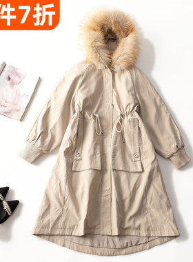 412406 冬派克服 女免毛内胆长款长袖拉链清仓