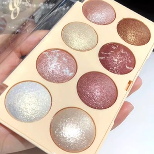 2025新品矿物质烤粉高光提亮闪粉珠光眼影阴影闪粉修容八色一体盘