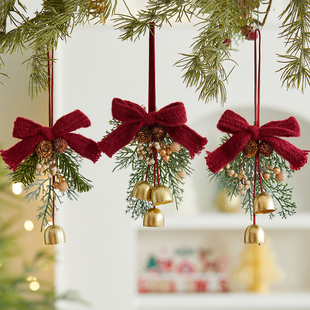 圣诞节装饰品2026新款圣诞树挂件蝴蝶结铃铛挂饰场景布置道具挂饰