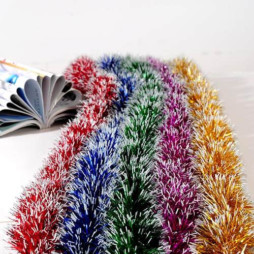 圣诞节装饰品加粗加密圣诞毛条拉花墨绿色藤条场景装饰布置挂饰