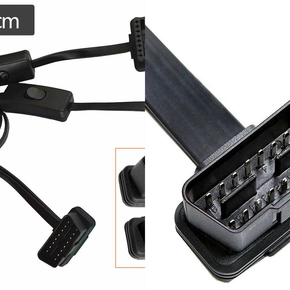 带开关汽车obd2一分二蓝牙elm327图吧hud分线盒子优驾扁线延长线