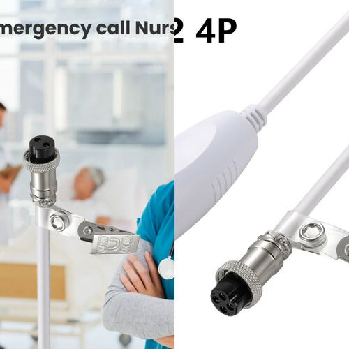 M12 2P 4P母单按钮护士呼叫线呼叫按钮开关线紧急呼叫按钮线带夹