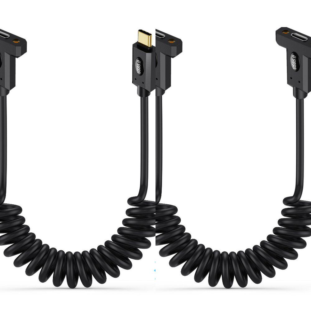 弹簧usb5type-c带耳朵螺丝固定面板延长线16K60HZ雷电多功能240W