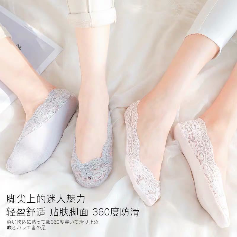 女夏季船袜女袜蕾丝隐形袜浅口防船袜