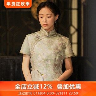 青瓷语三重门夏季（非遗宋锦织金）唐装中国风上衣精致盘扣女高端