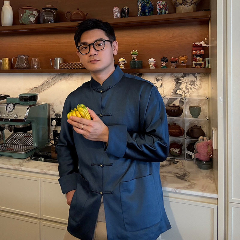 云蔚蓝三重门2025年新款复古长袖唐装气质上衣外套国风高端日常男,男装,唐装,淘宝优惠券,粉丝福利购,淘宝优惠卷