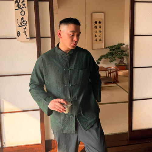 复古桑蚕丝唐装外套盘扣上衣