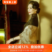 中长连衣裙 复古七分袖 三重门{相对论}花罗原创新款 真丝旗袍女中式