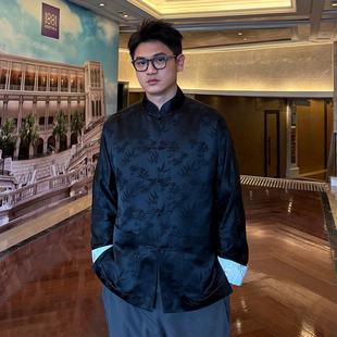 竹枝词*三重门新中式唐装醋酸复古日常大气对襟中国风上衣外套男