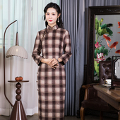 真丝经典 秋冬季 毛呢旗袍日常端庄高级日常 三重门2026新中式 芳寻