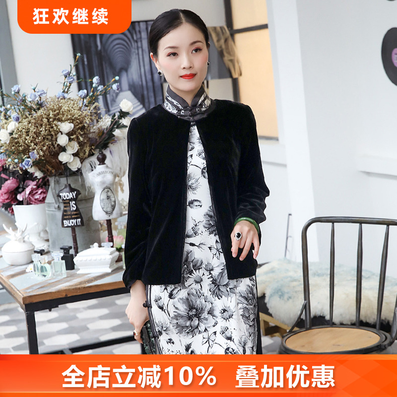 三重门小夜曲外搭旗袍桑蚕丝唐装