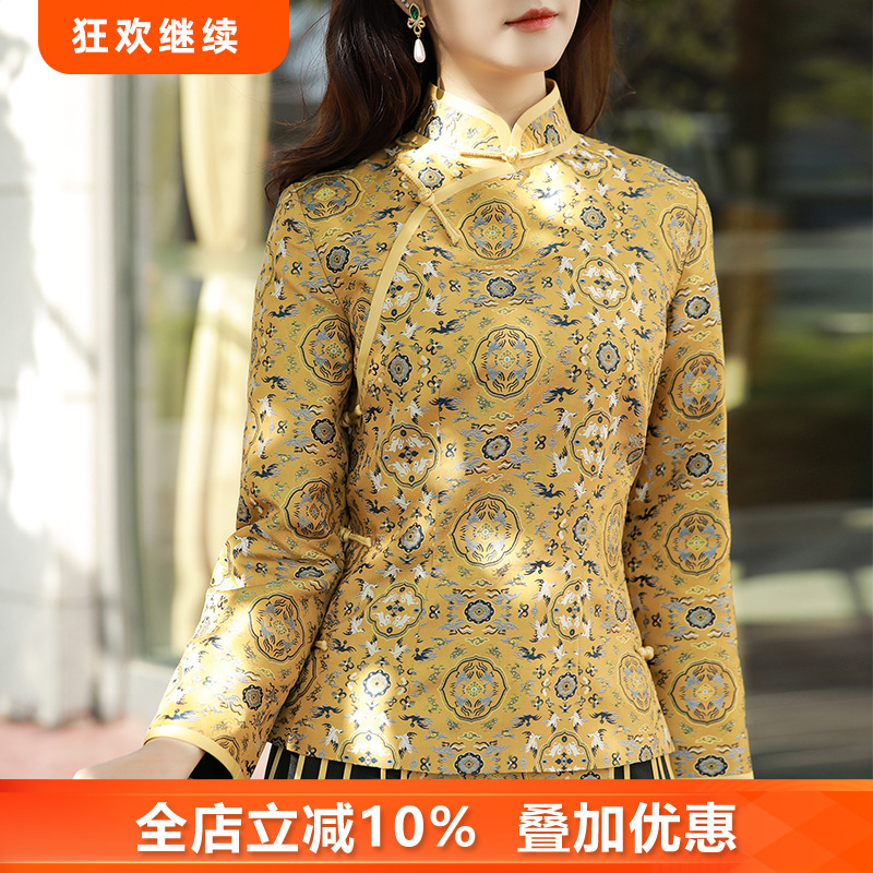 三重门蚕丝复古上衣中式唐装宋锦