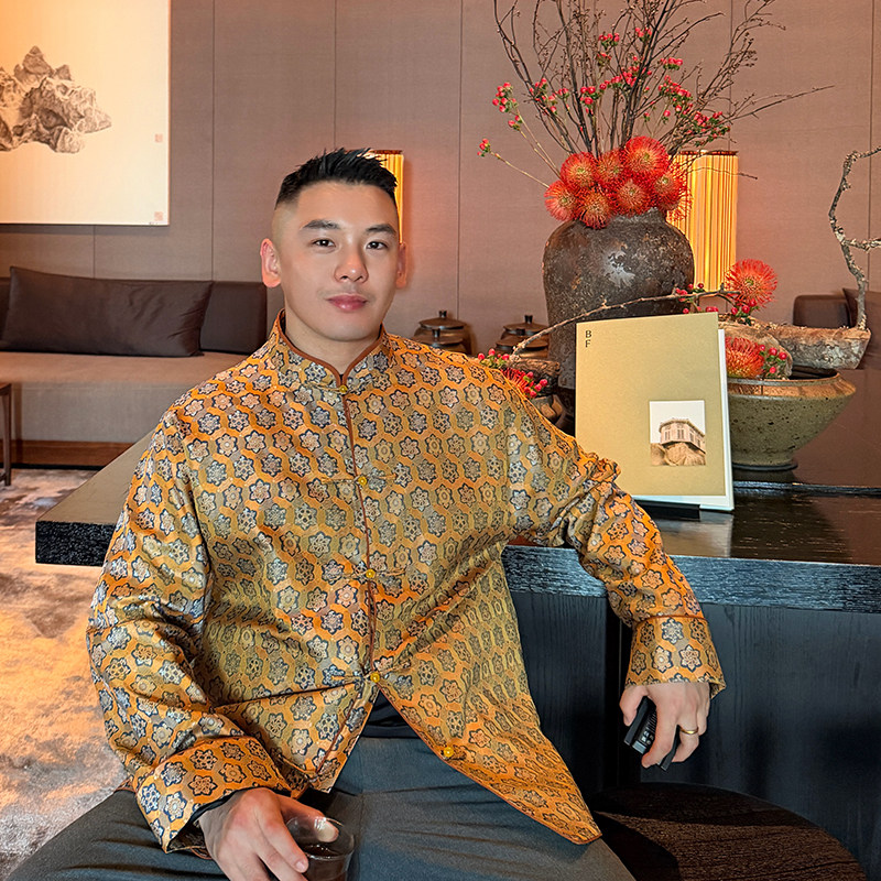 月吟三重门（非遗）宋锦真丝中国风男款唐装外套盘扣上衣高端正宗,男装,唐装,淘宝优惠券,粉丝福利购,淘宝优惠卷