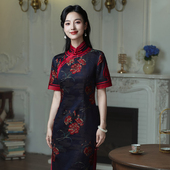 妈妈端庄 高端修身 陌上花颜 三重门宋锦40姆米香云纱旗袍2026新款