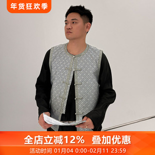 万叶集三重门2026年新中式马甲唐装上衣背心男款复古日常高级高端