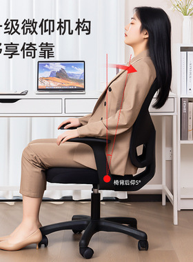 得力经理椅人体工程靠背办公椅/电脑椅网布可升降可旋转椅子4900S