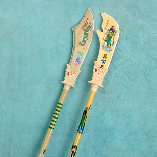 木制关公刀青龙偃月刀三国玩具长柄大刀兵器模型儿童玩具表演道具