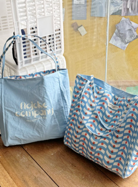 HURIDOM 2025新款原创松弛感韩系慵懒帆布包大容量女AB面单肩包