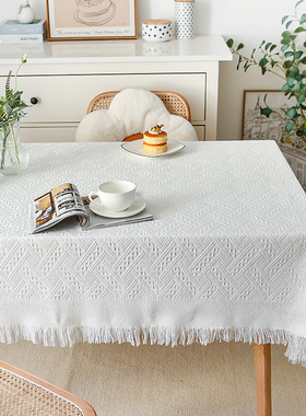 法式ins风桌布白色蕾丝幼儿园氛围感餐桌茶几台布长方形布艺拍照