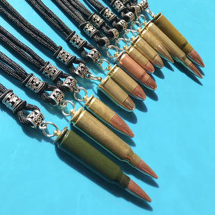 95纯铜81杠真弹壳项链吊坠精美挂饰送战友同学男友生日礼物收藏