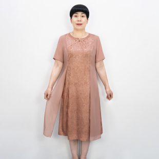 洋气妈妈装连衣裙夏裙子国风休闲舒适2026新款女裙子修身显瘦长裙