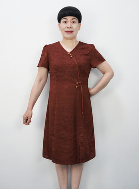 55岁妈妈连衣裙夏季裙子中式国风