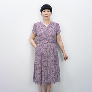 中長(zhǎng)裙洋氣50歲女裝 中年媽媽連衣裙夏裝 時(shí)尚 裙子寬松舒適2025新款