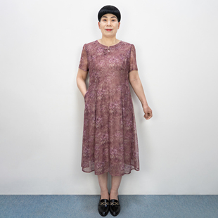 妈妈夏装连衣裙时尚显瘦裙子弹力舒适2026新款中年女长裙修身洋气