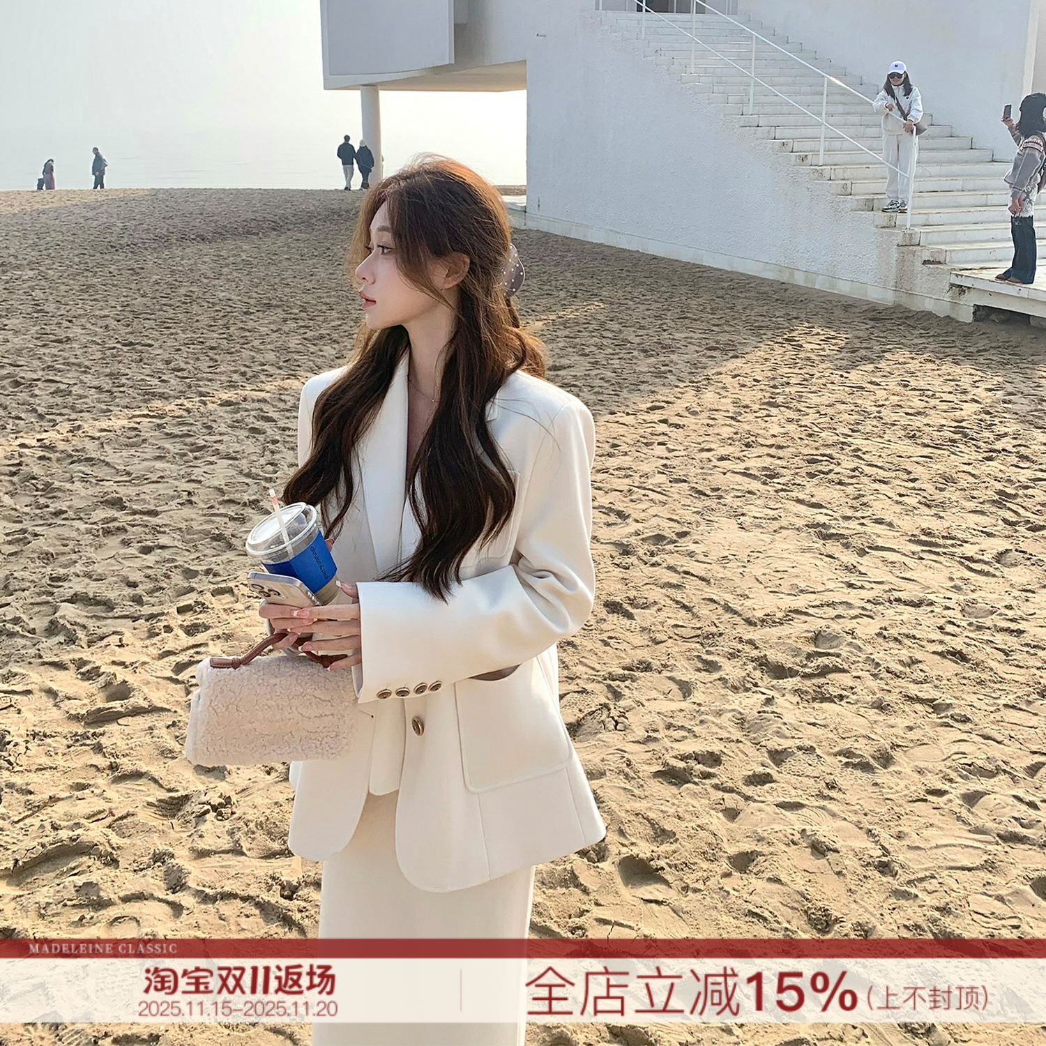 【云上白霜】优雅正肩西装外套