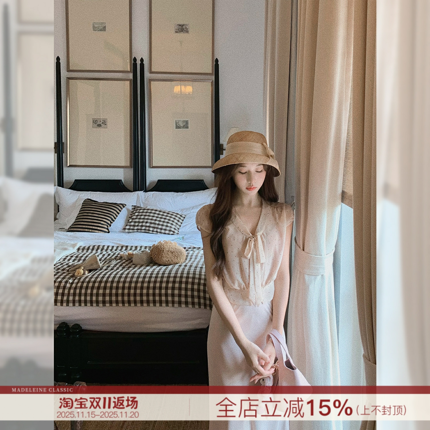 【Quirky女孩儿】雪纺系带上衣