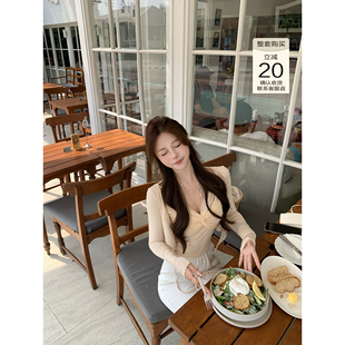 许许然Madeleine 莱赛尔天丝v领针织吊带 开衫 两件套 芭蕾少女