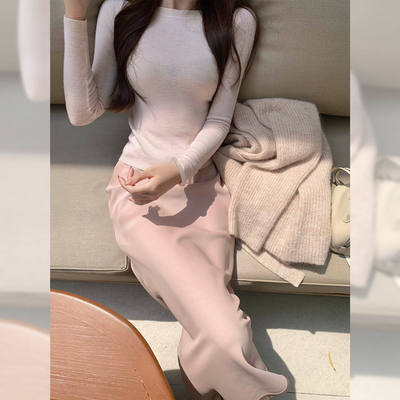 【泰晤士河畔】仿醋酸缎面半身裙