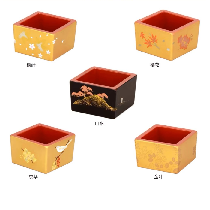会席料理餐具ABS正方酒杯酒具日式清酒白酒酒樽刺身寿司小菜碟漆